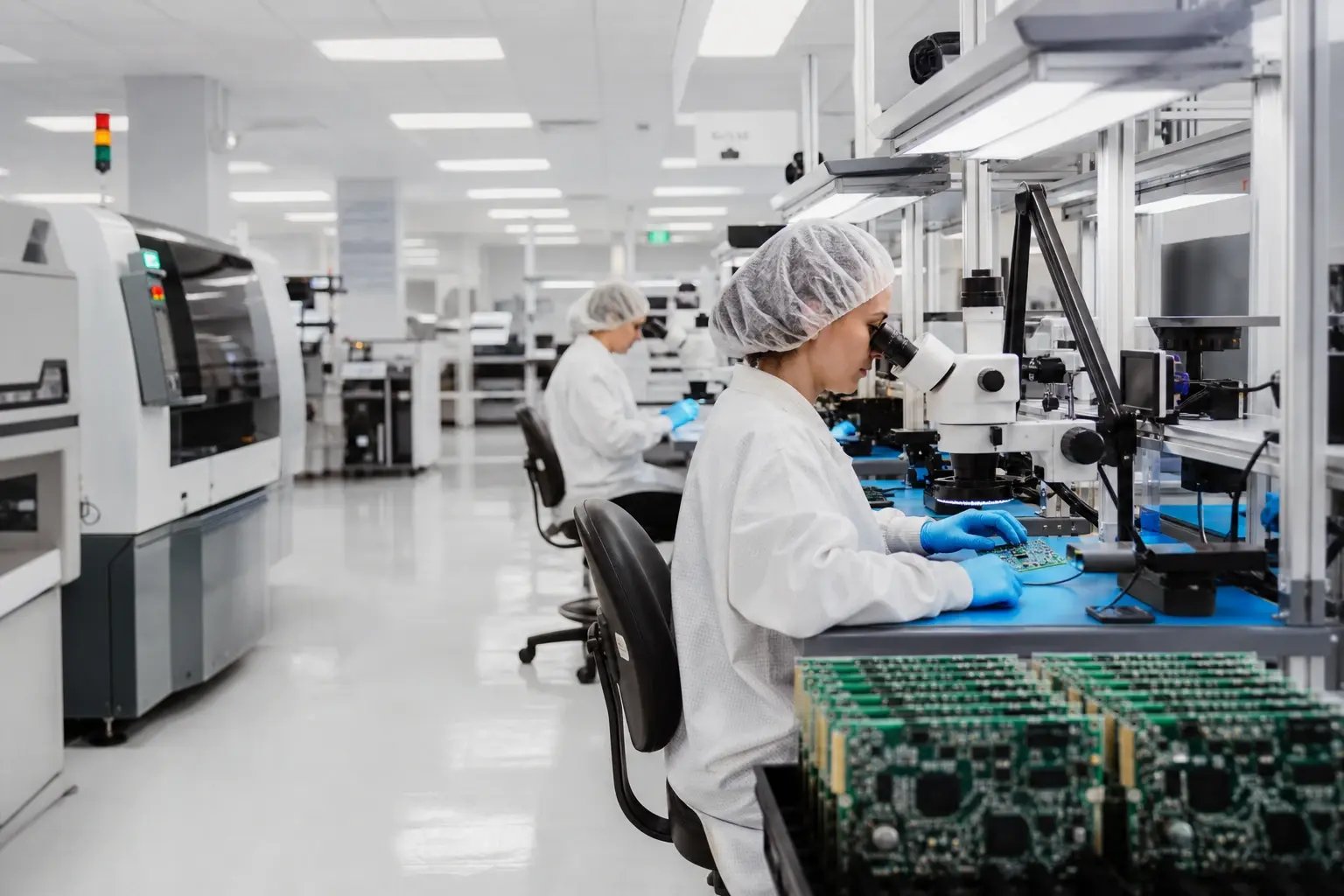 Electronics clean-room assembly line — manufacturing coverage audit by 4J Insurance Electronics clean-room assembly line — manufacturing coverage audit by 4J Insurance