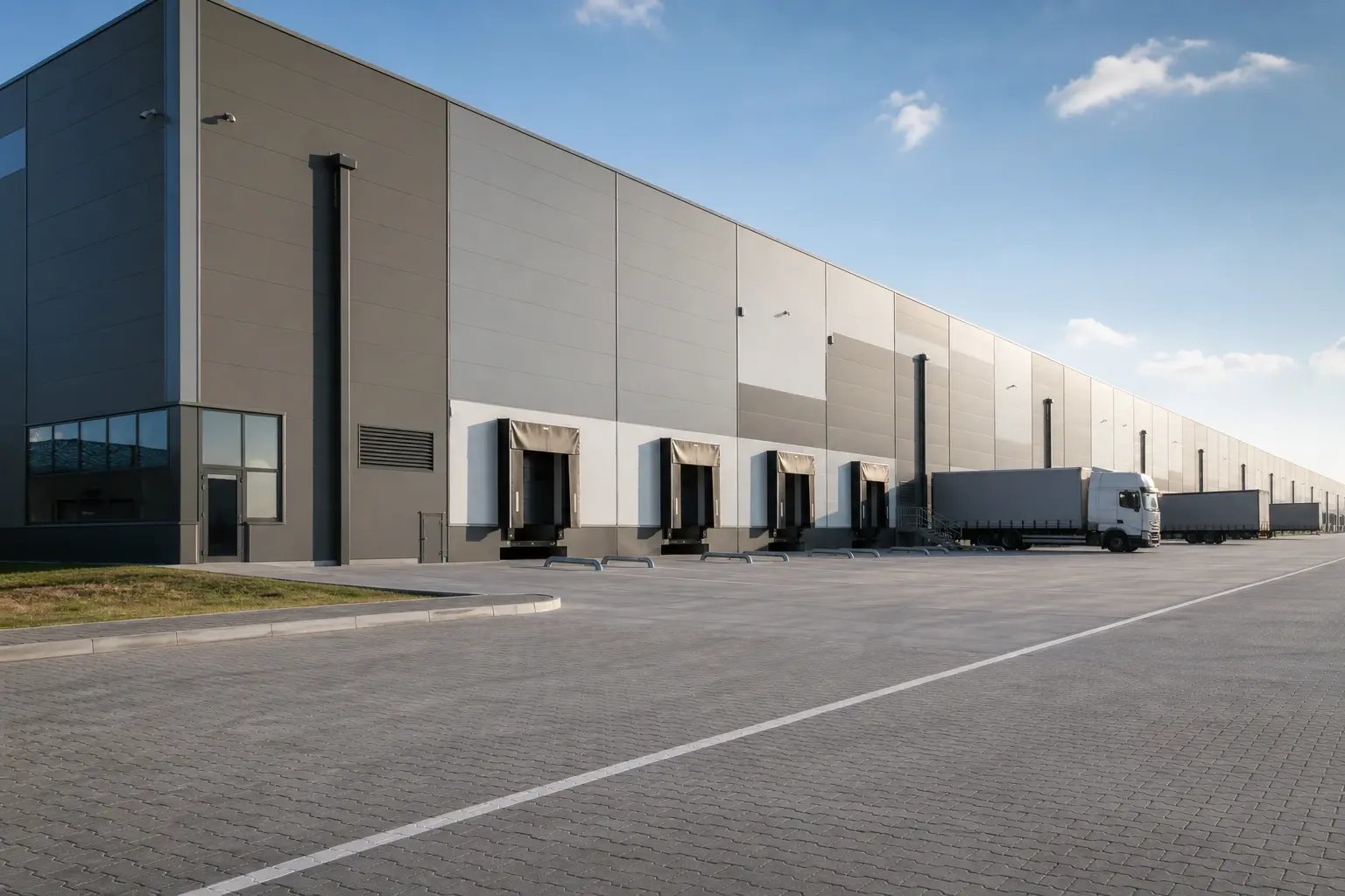 Modern Warehouse Distribution Center Daytime