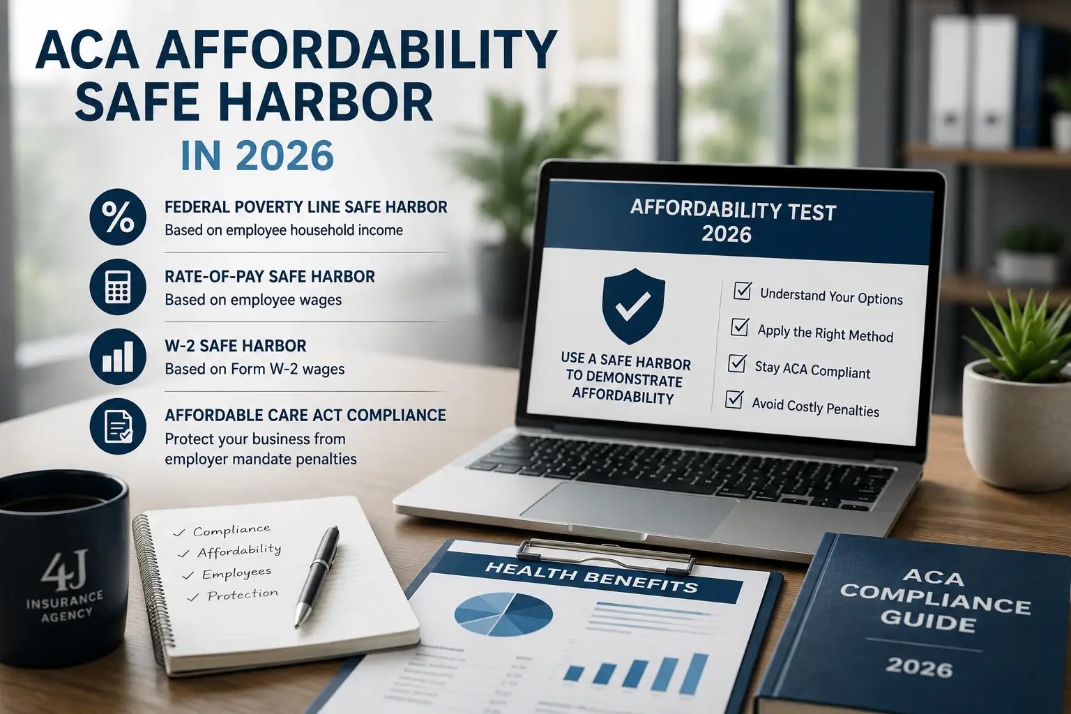 Employer reviewing payroll and benefits records — context for ACA affordability safe harbor calculations